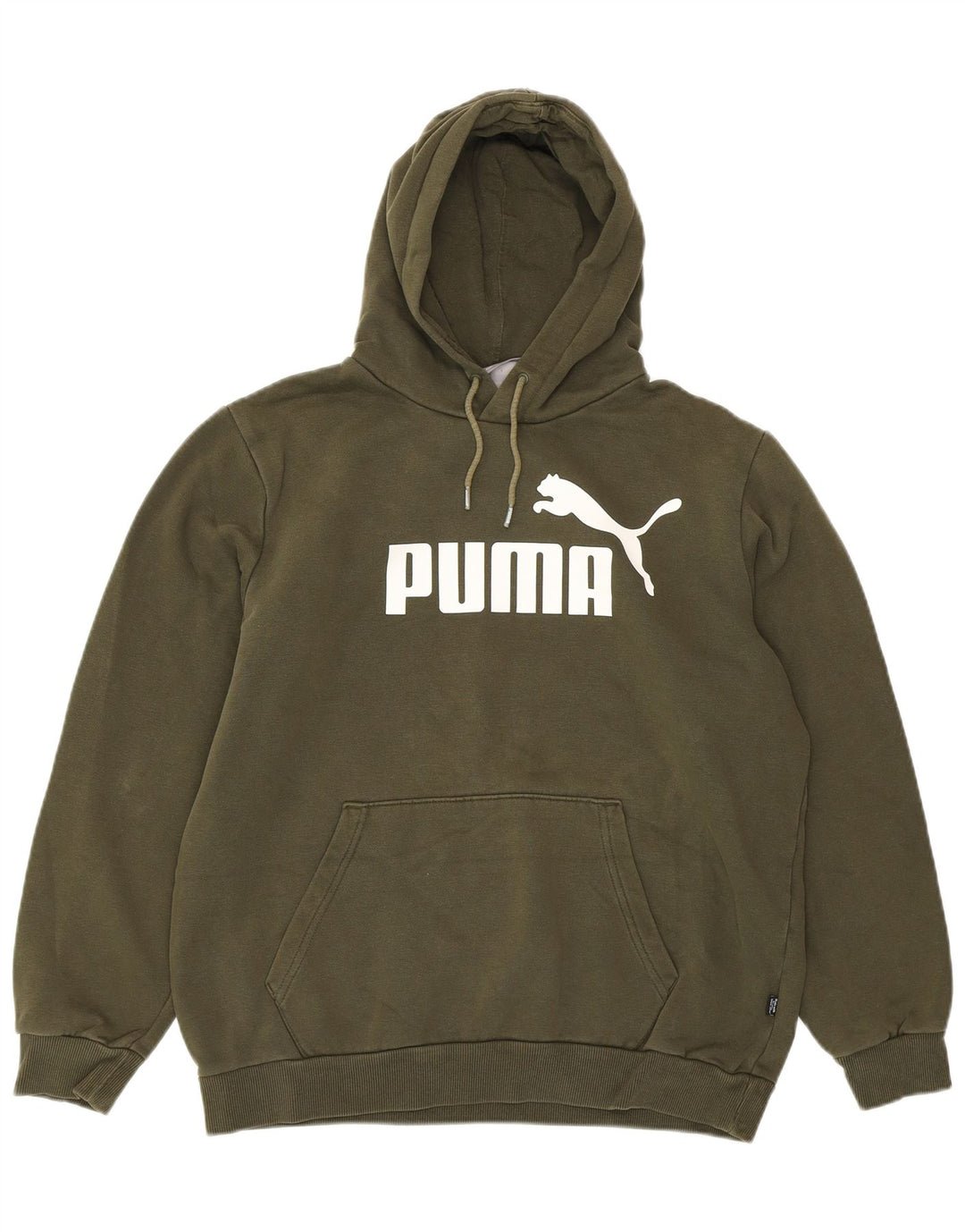 PUMA Womens Oversized Graphic Hoodie Jumper UK 14 Medium Khaki Elastane