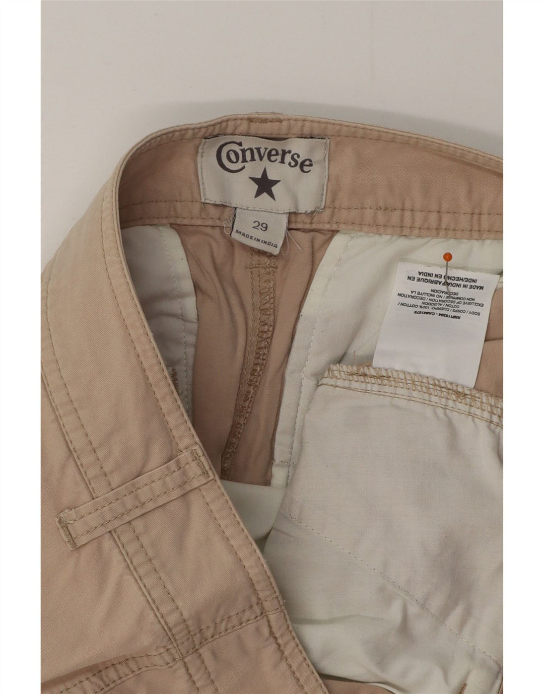 CONVERSE Womens Chino Shorts W29 Medium Beige Cotton