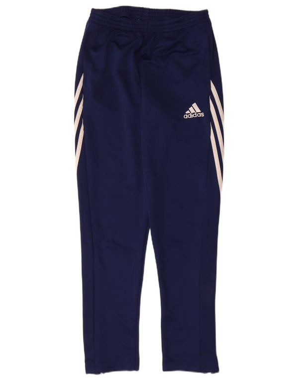 ADIDAS Boys Climalite Tracksuit Trousers 13-14 Years  Blue Polyester