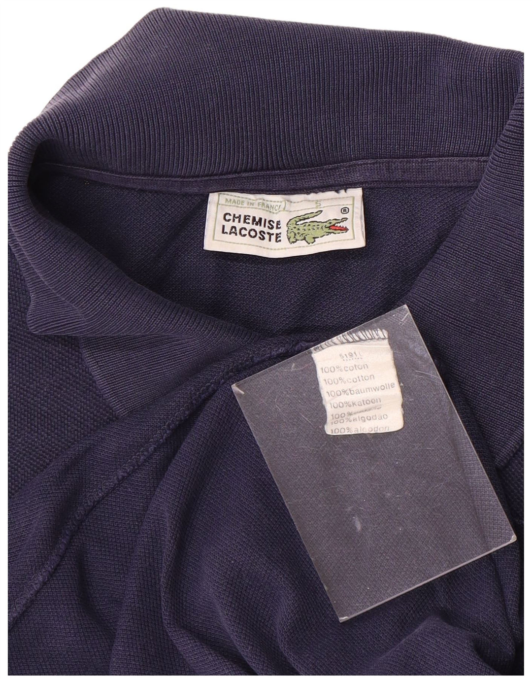LACOSTE Mens Polo Shirt Size 5 Large Navy Blue Cotton