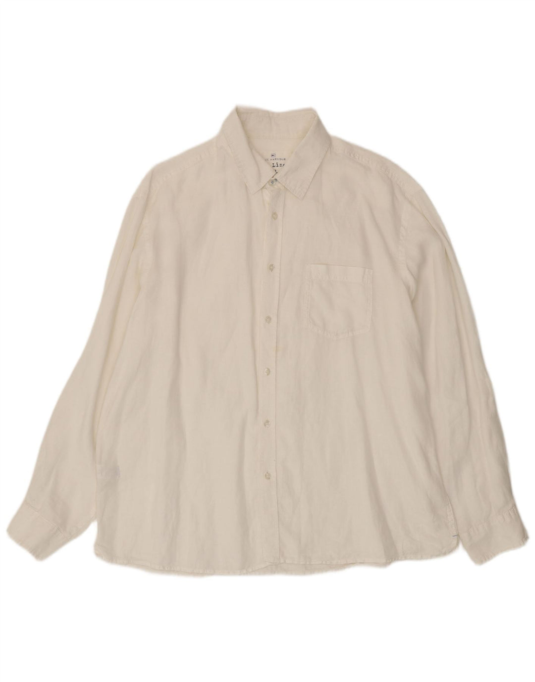 Marks & Spencer Mens Blue Harbour Shirt XL White Linen
