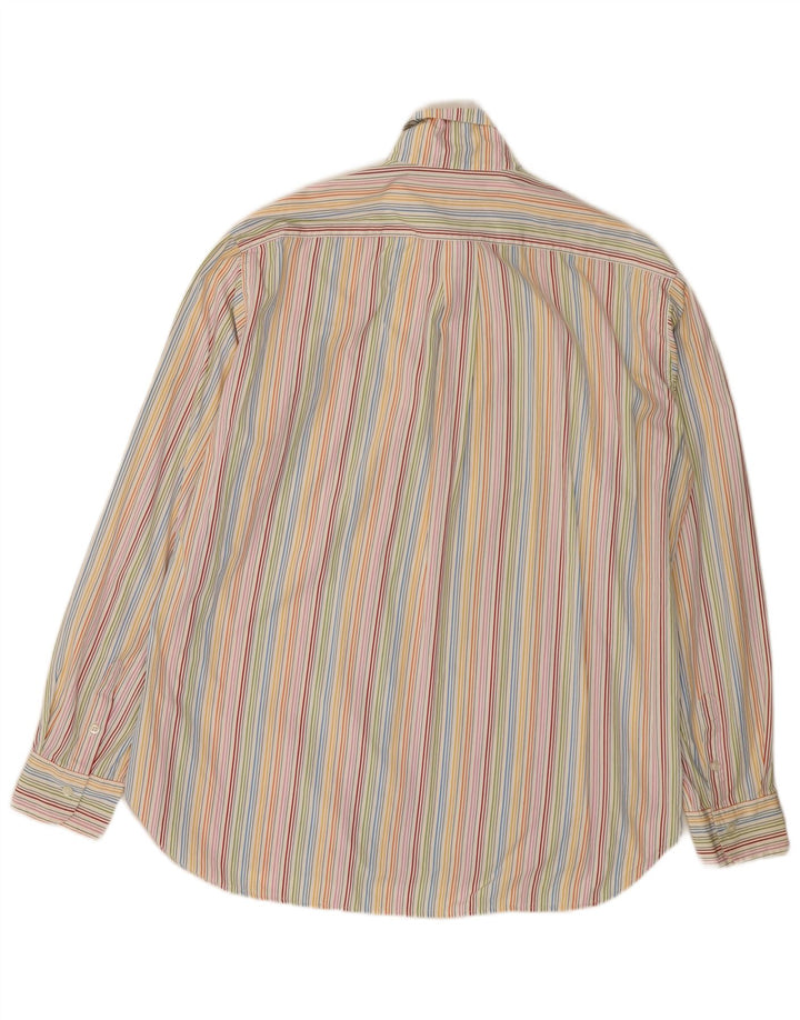 HENRY COTTONS Mens Shirt Size 44 XL Multicoloured Pinstripe Cotton
