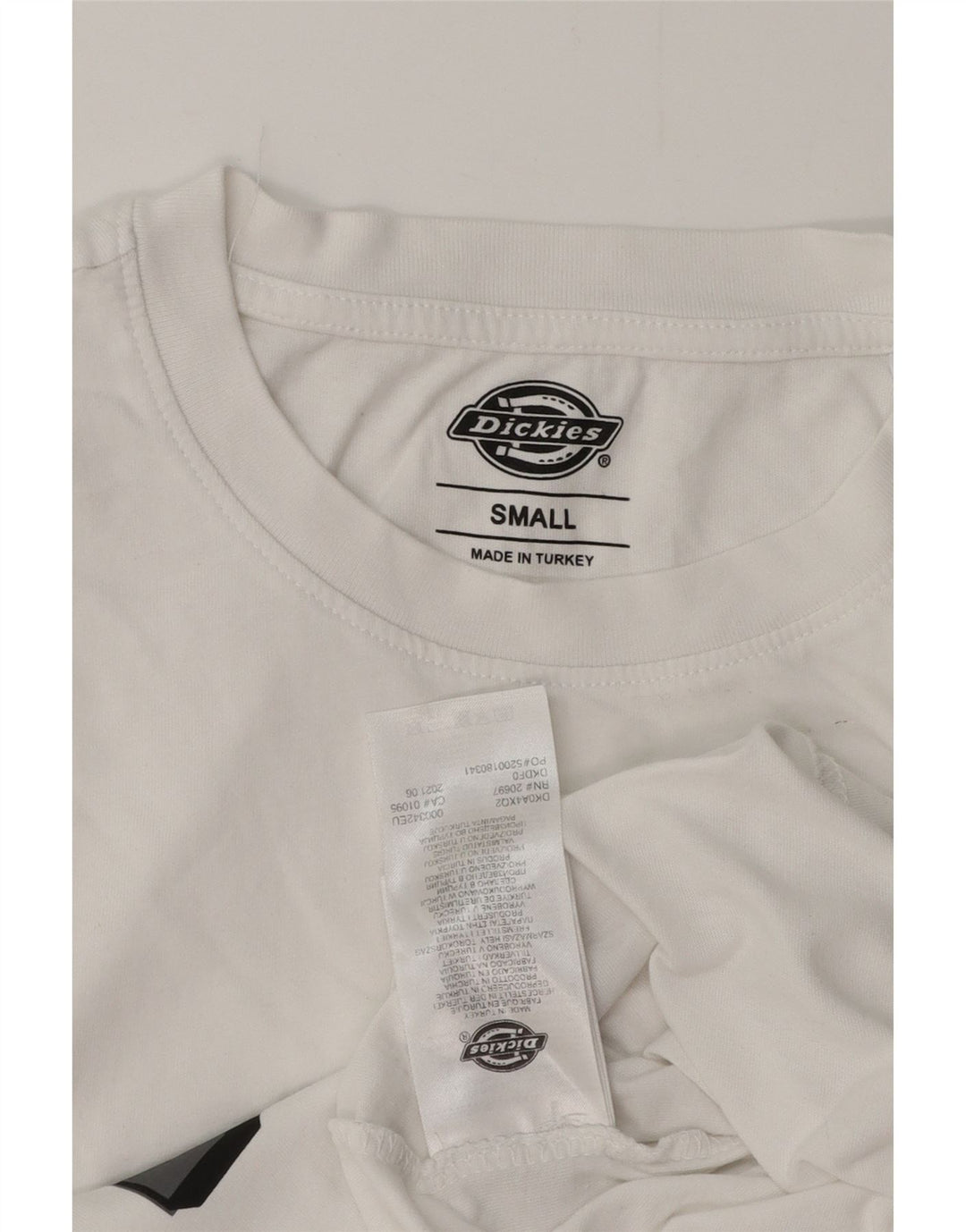 DICKIES Mens Graphic T-Shirt Top Small White Cotton