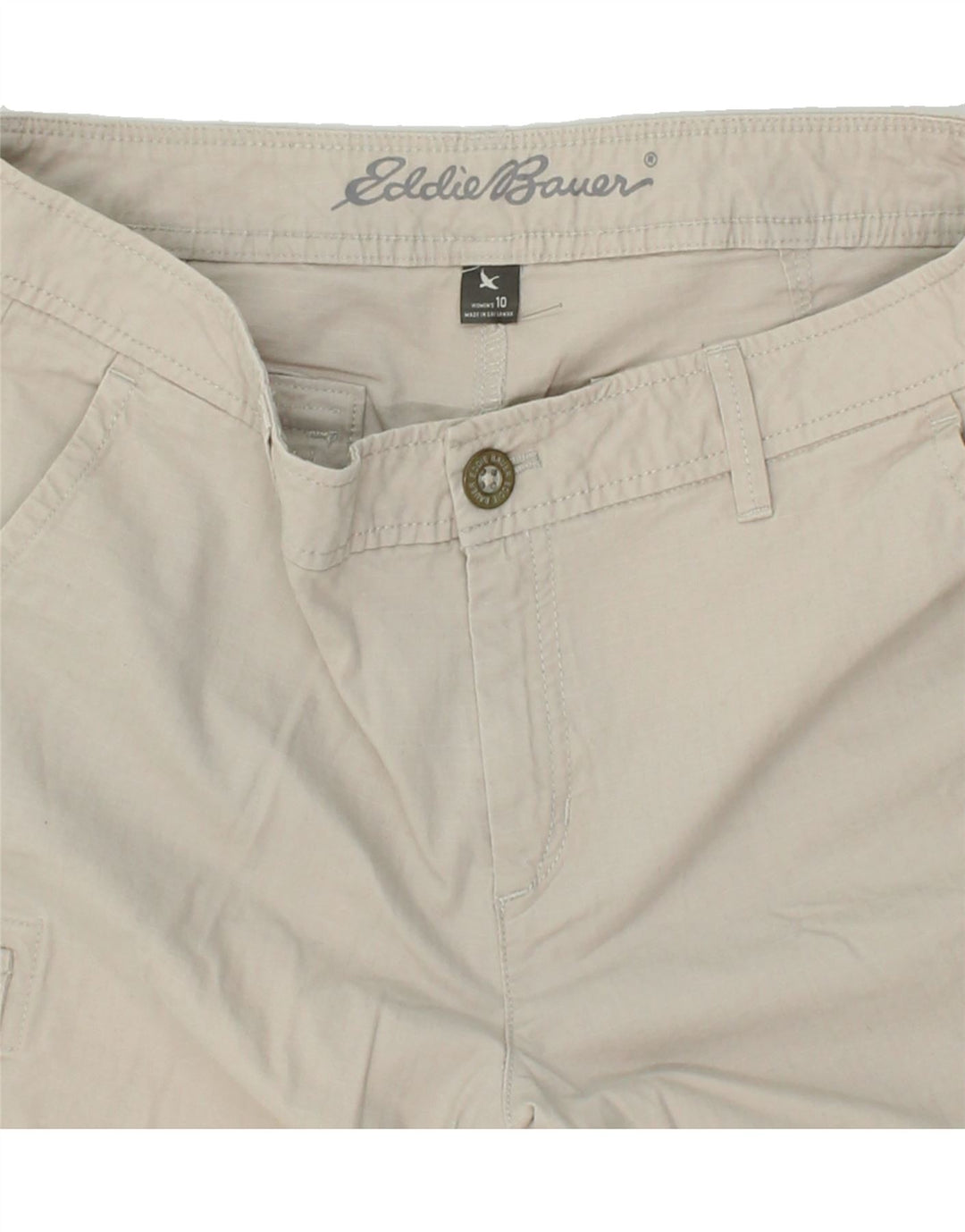 EDDIE BAUER Womens Cargo Shorts US 10 Large W38  Grey Cotton Vintage Eddie Bauer and Second-Hand Eddie Bauer from Messina Hembry 