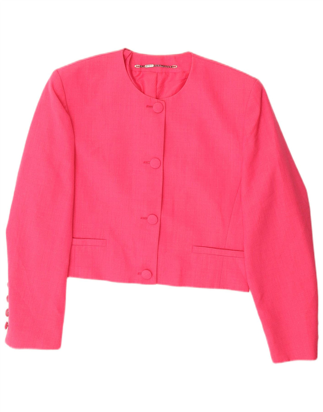 HUCKE Womens Bolero Jacket UK 12 Medium Pink Argyle/Diamond Polyester