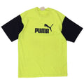 Puma Mens Graphic T-Shirt Top Large Yellow Colourblock Polyester