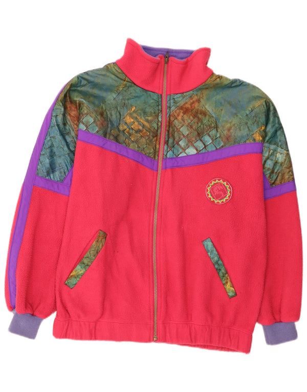 Santo Stefano Mens Fleece Jacket UK 38 Medium Pink Check Polyester