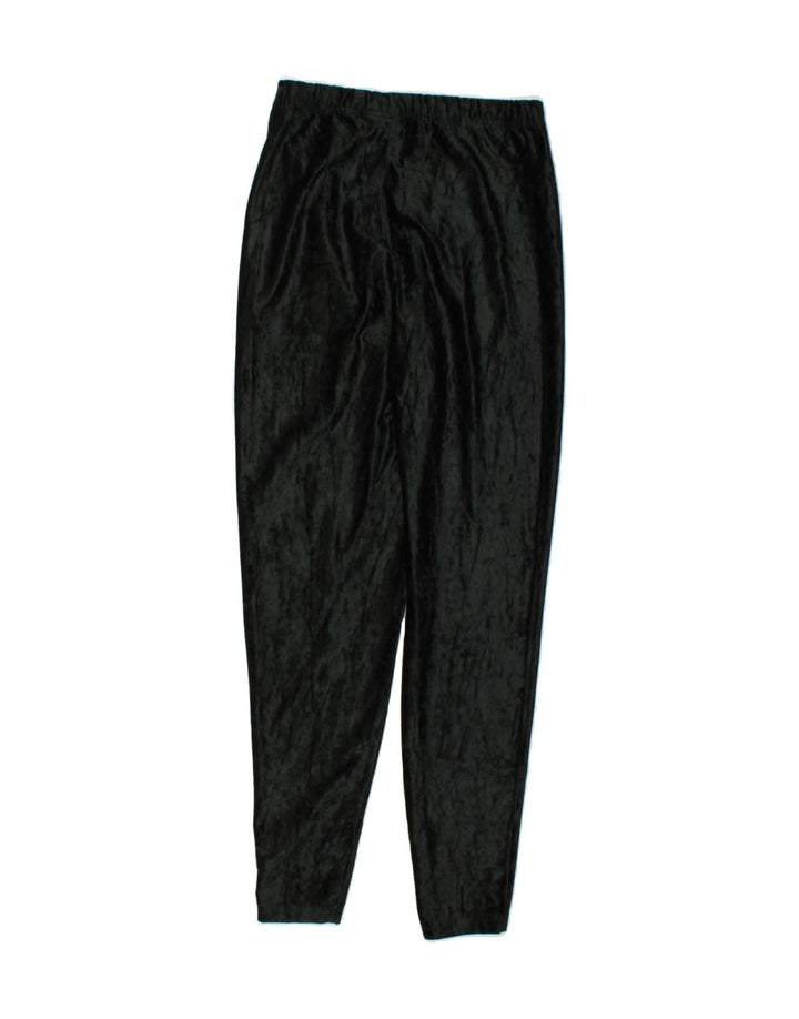 VINTAGE Womens Velour Leggings UK 12 Medium  Black Vintage Vintage and Second-Hand Vintage from Messina Hembry 