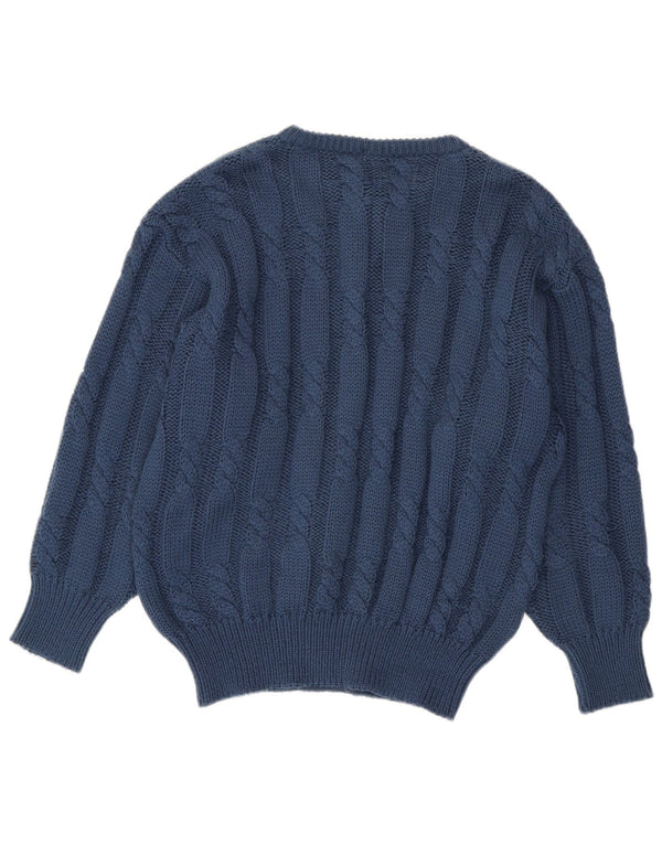 Colmar Mens Button Neck Jumper Sweater Medium Navy Blue Wool
