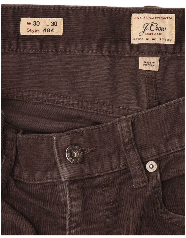 J. CREW Mens 484 Slim Corduroy Trousers W30 L30  Grey Cotton