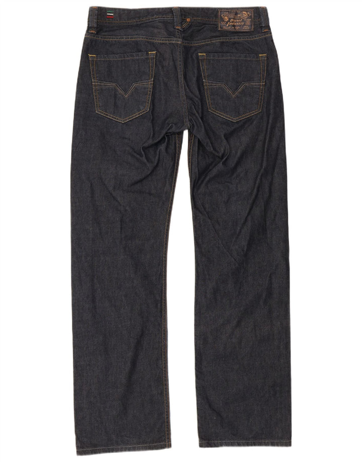 DIESEL Mens Larkee Regular Fit Straight Jeans W32 L32 Navy Blue Cotton