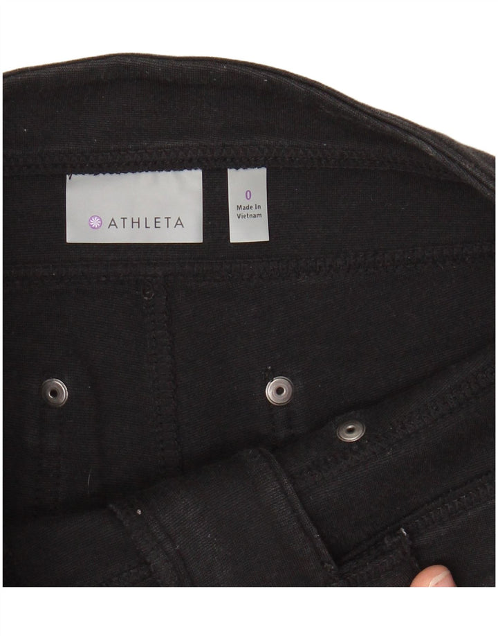 ATHLETA Womens Skinny Cargo Trousers US 0 XS W28 L27 Black Cotton