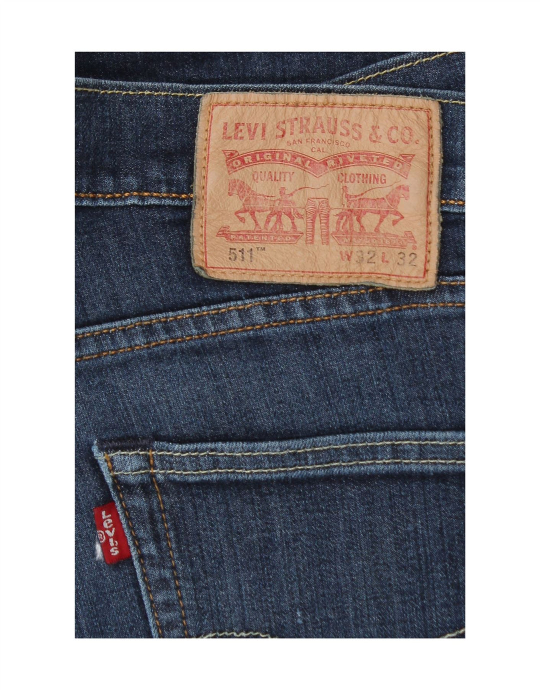 Levi's Mens 511 Slim Jeans W32 L32 Blue Cotton