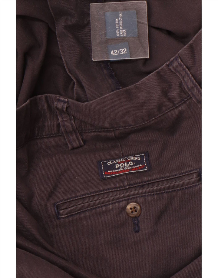 POLO RALPH LAUREN Mens Pegged Chino Trousers W42 L32 Navy Blue Cotton