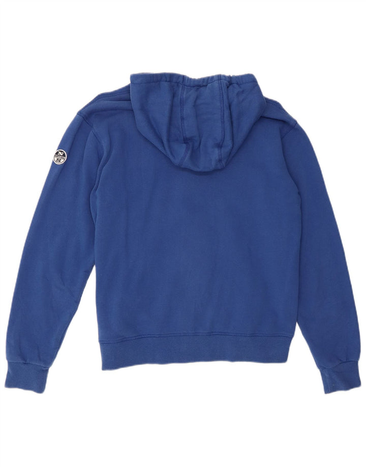 North Sails Womens Oversized Zip Hoodie Sweater UK 6 XS Blue Cotton