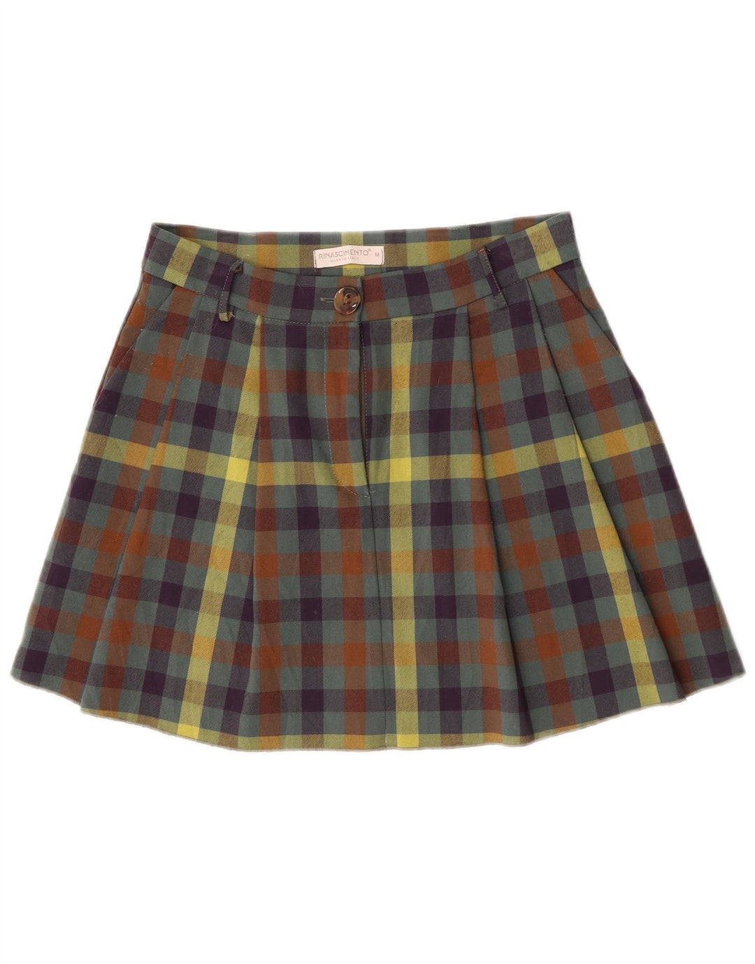 Rinascimento Womens Pleated Mini Skirt Medium W30 Multicoloured Gingham