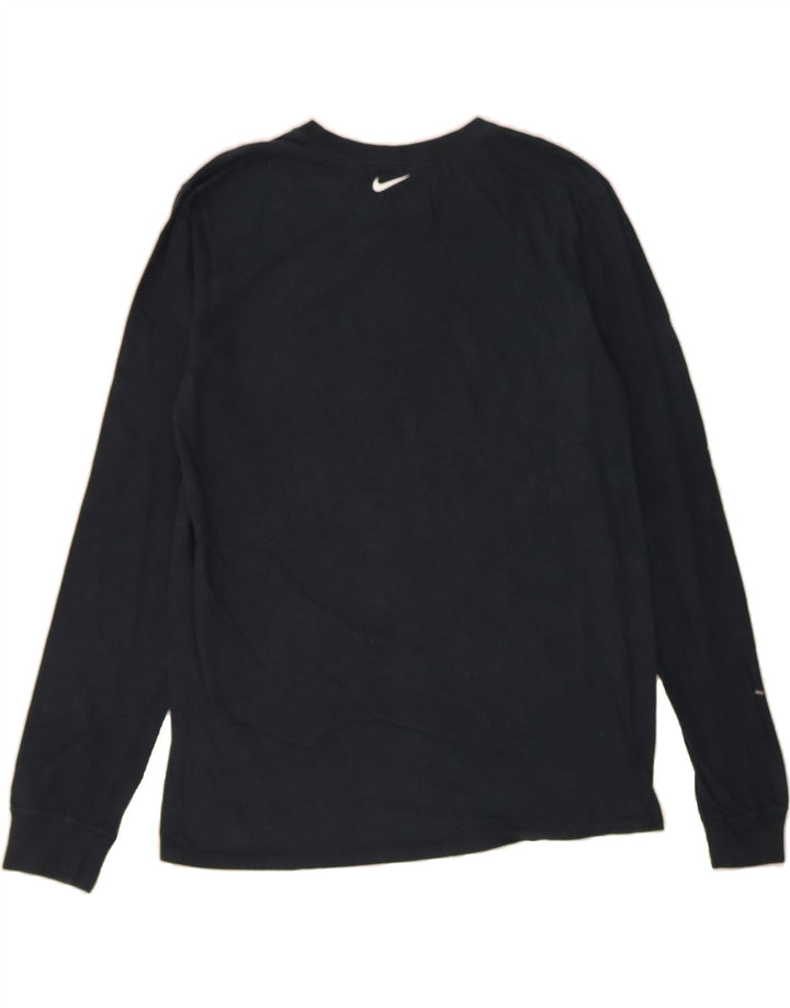 NIKE Mens Athletic Cut Graphic Top Long Sleeve Medium Navy Blue Cotton Vintage Nike and Second-Hand Nike from Messina Hembry 