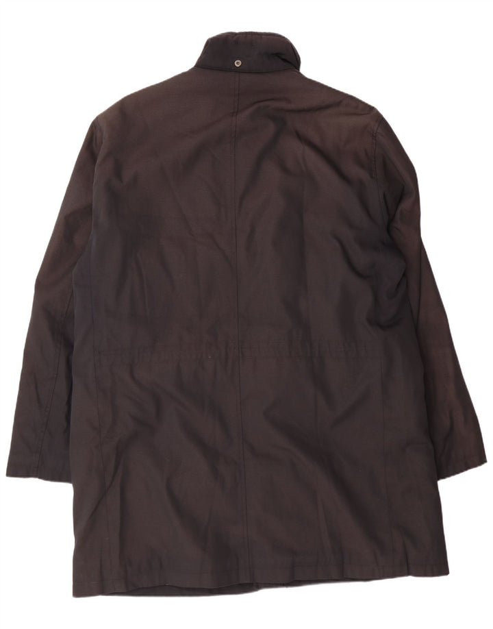 BURBERRY Mens Overcoat UK 40 Large Black Polyamide Classic