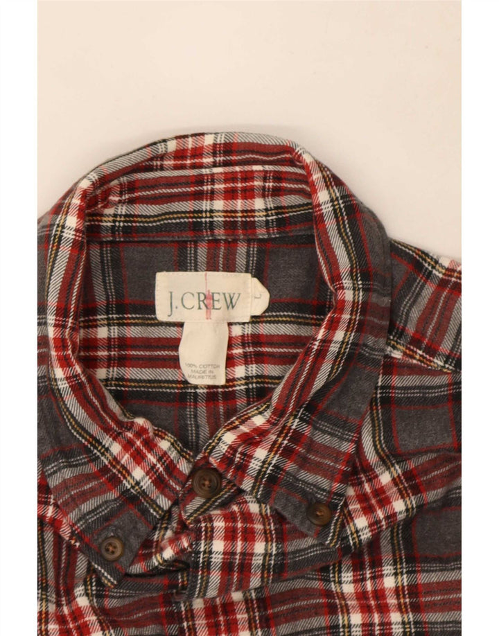 J. Crew Mens Flannel Shirt Large Grey Check Cotton