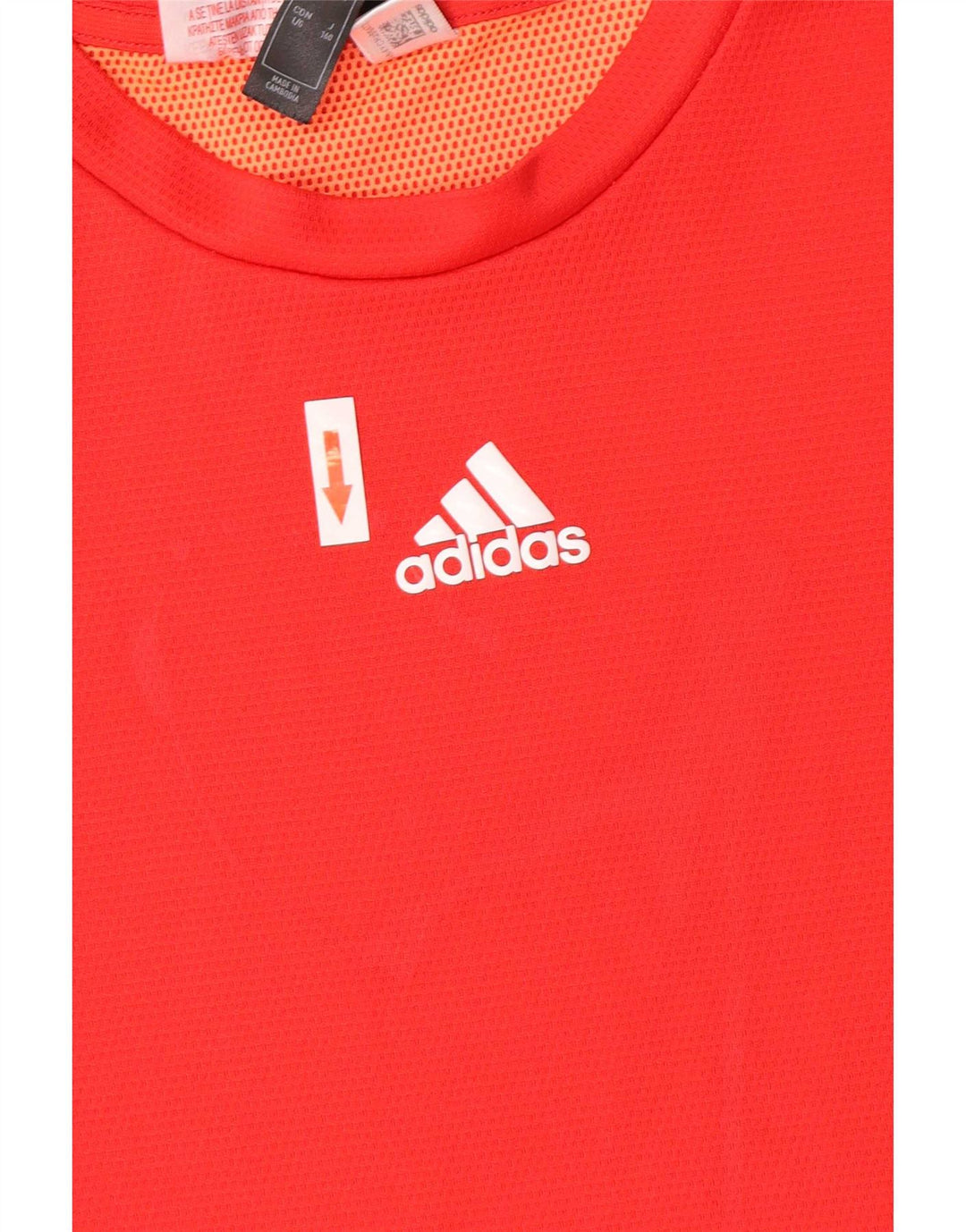 Adidas Boys T-Shirt Top 13-14 Years Red Polyester