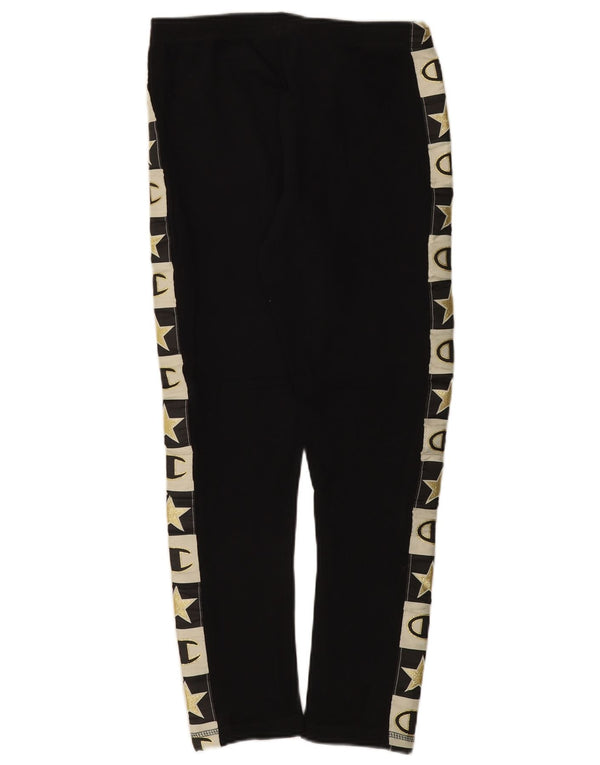 Champion Womens Graphic Leggings UK 14 Medium  Black Cotton