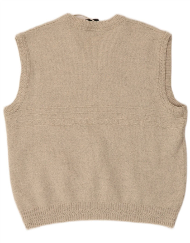 WESTBURY Mens Vest Tank Top IT 48/50 Medium Beige Flecked Wool