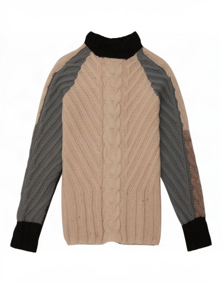 Vintage Womens Turtle Neck Jumper Sweater UK 10 Small Multicoloured
