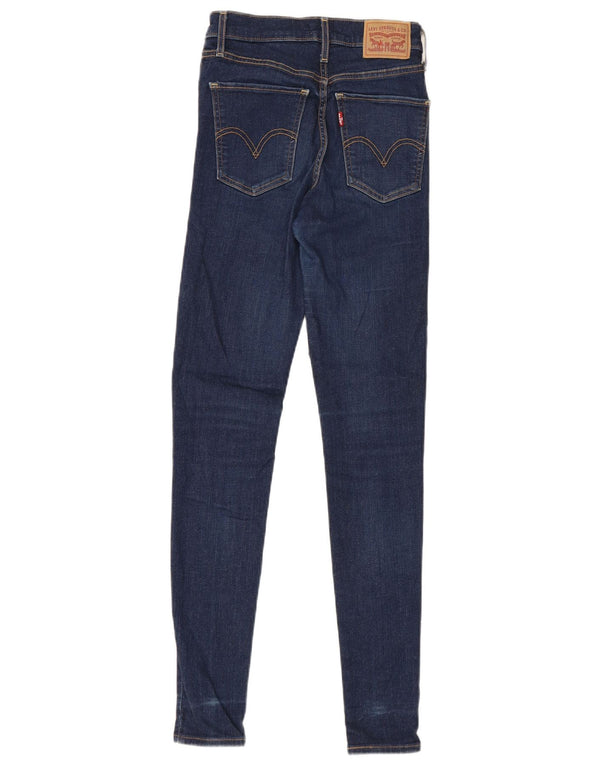 Levi's Womens Mile High Super Skinny Jeans W27 L32 Navy Blue Cotton