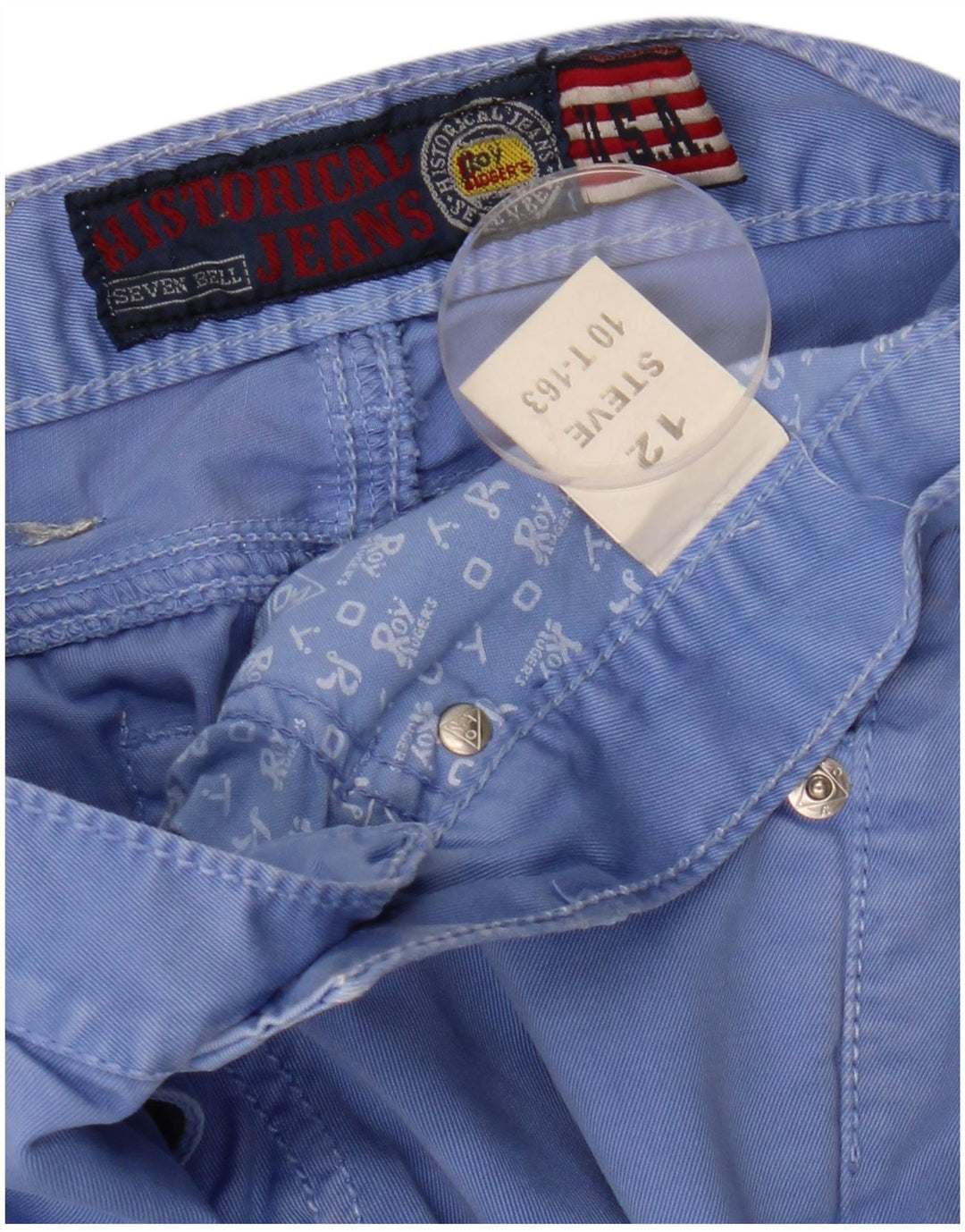 ROY ROGERS Boys Seven Bell Slim Casual Trousers 11-12 Years W27 L29 Blue