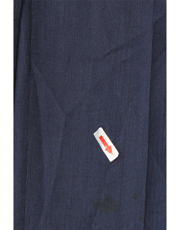 Marks & Spencer Mens Regular Fit Suit Trousers W34 L31 Navy Blue Polyester