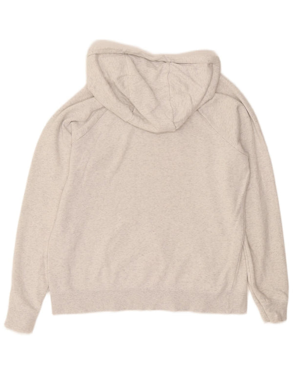 Nike Womens Hoodie Jumper UK 14 Medium Grey Cotton