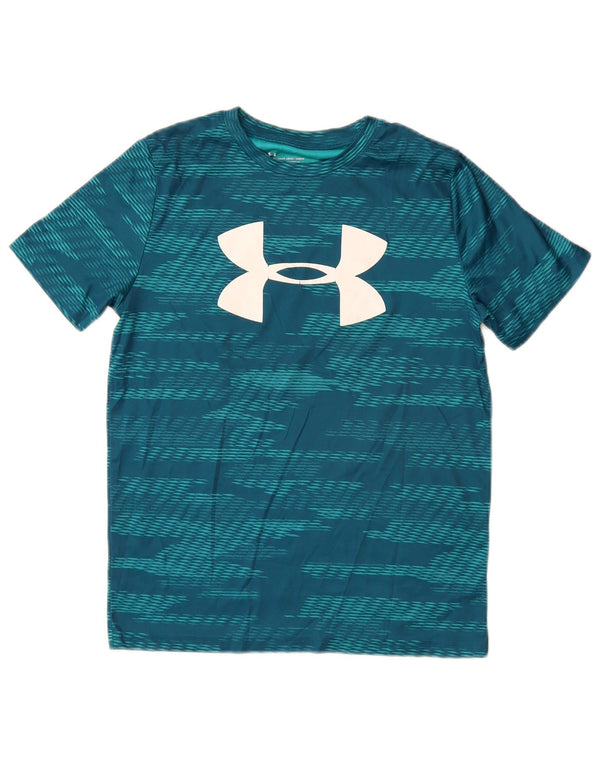 UNDER ARMOUR Boys Heat Gear Graphic T-Shirt Top 11-12 Years Large  Blue