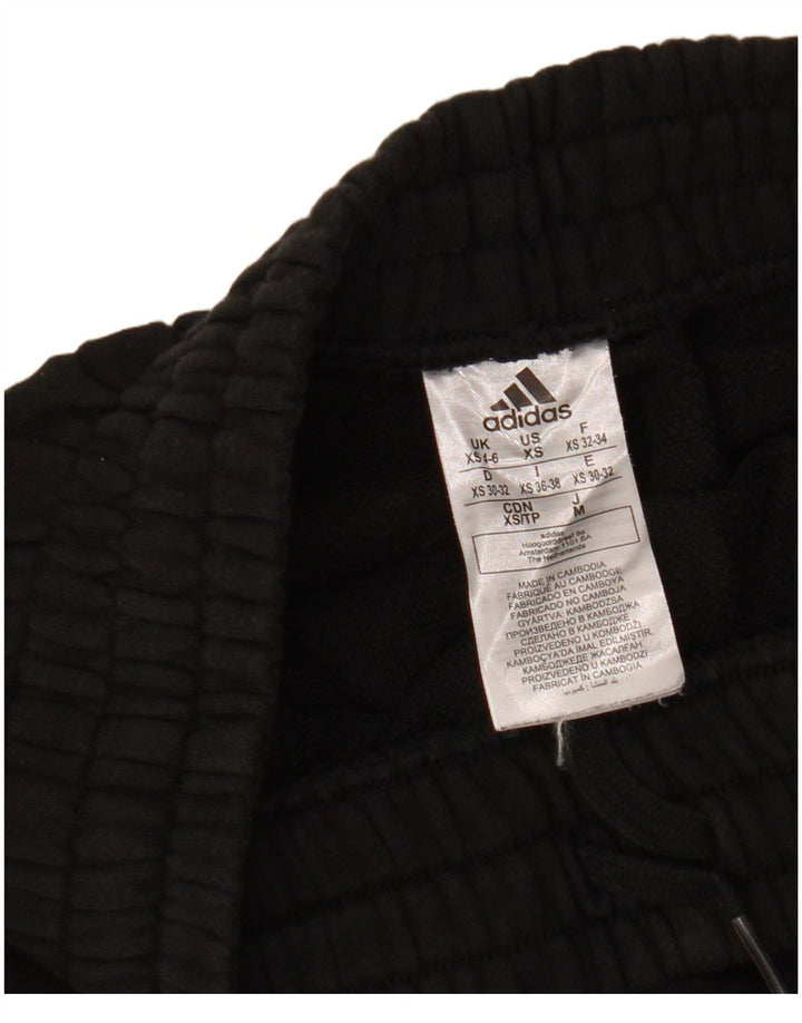 ADIDAS Womens Graphic Tracksuit Trousers Joggers UK 4/6 XS  Black Cotton