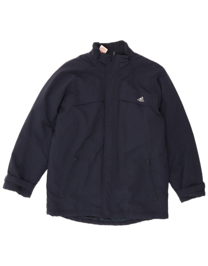 Adidas Boys Graphic Windbreaker Jacket 13-14 Years Navy Blue Polyamide