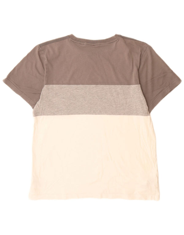 Adidas Boys T-Shirt Top 15-16 Years Grey Colourblock Cotton