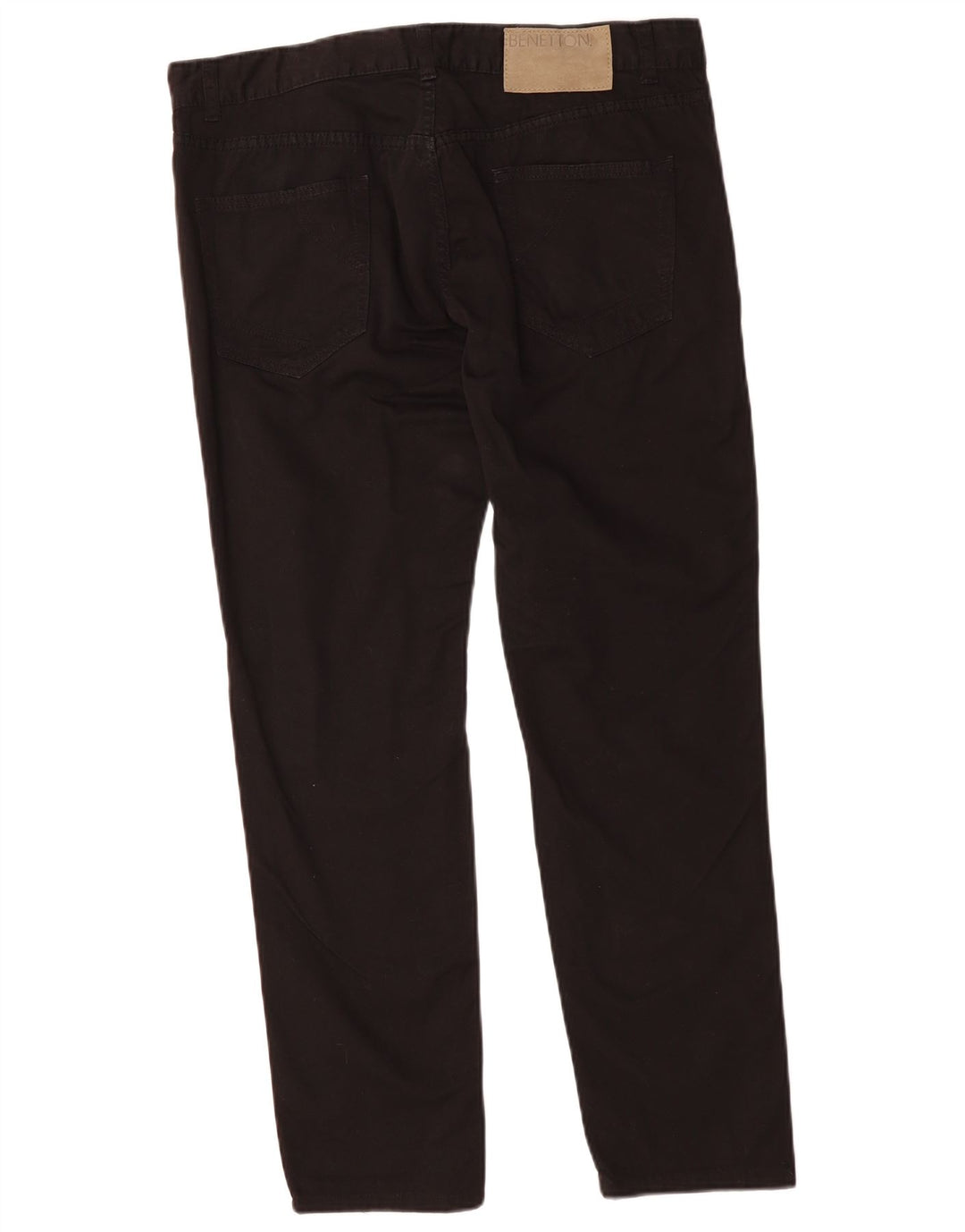 BENETTON Mens Slim Casual Trousers W34 L28 Black Cotton