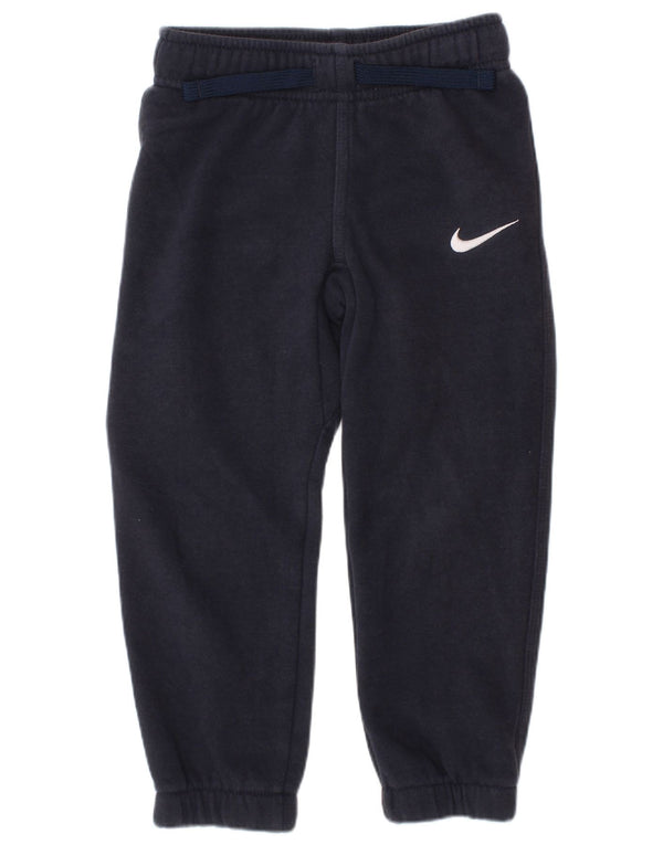 NIKE Boys Tracksuit Trousers Joggers 3-4 Years XS Navy Blue Cotton