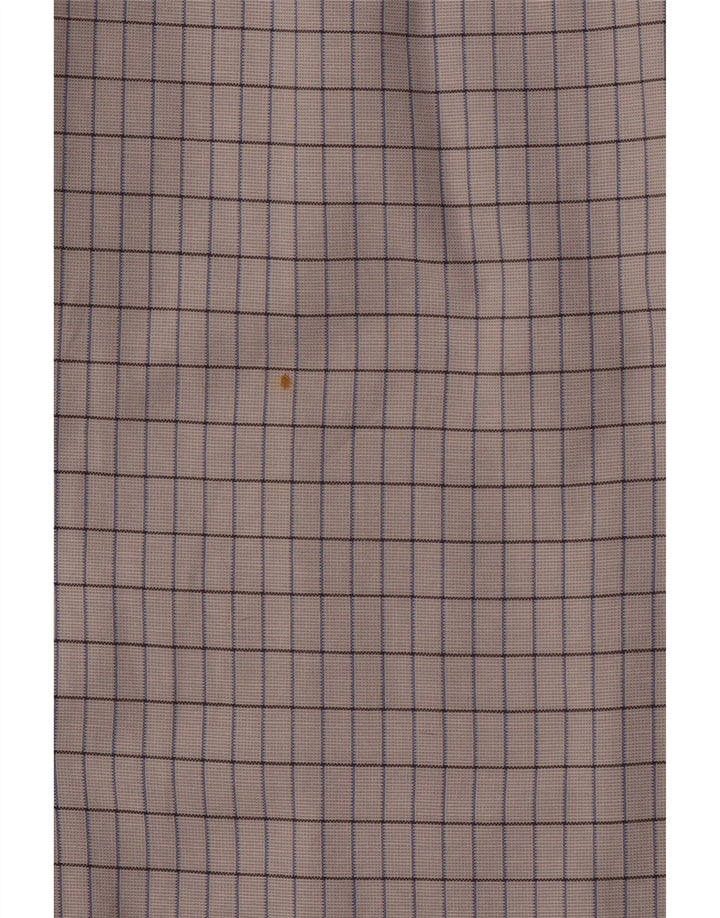 ERMENEGILDO ZEGNA Mens Shirt Size 41 16 Large Off White Check Cotton