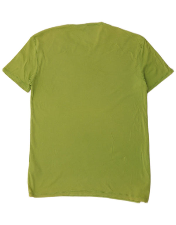 Benetton Mens Graphic T-Shirt Top XL Green Cotton
