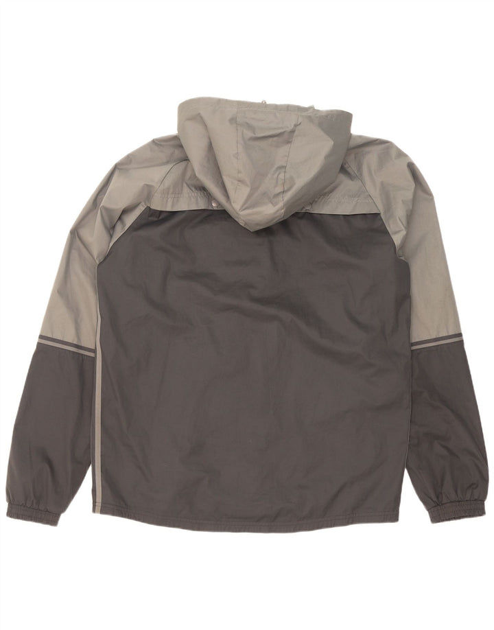 Adidas Mens Hooded Rain Jacket UK 38 Medium Grey Colourblock Polyester
