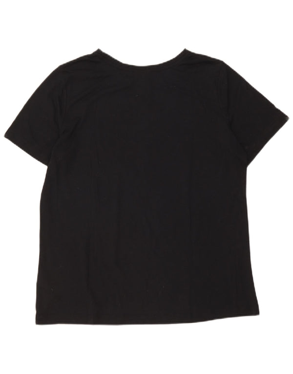 Nike Womens Graphic T-Shirt Top UK 14 Medium Black Polyester
