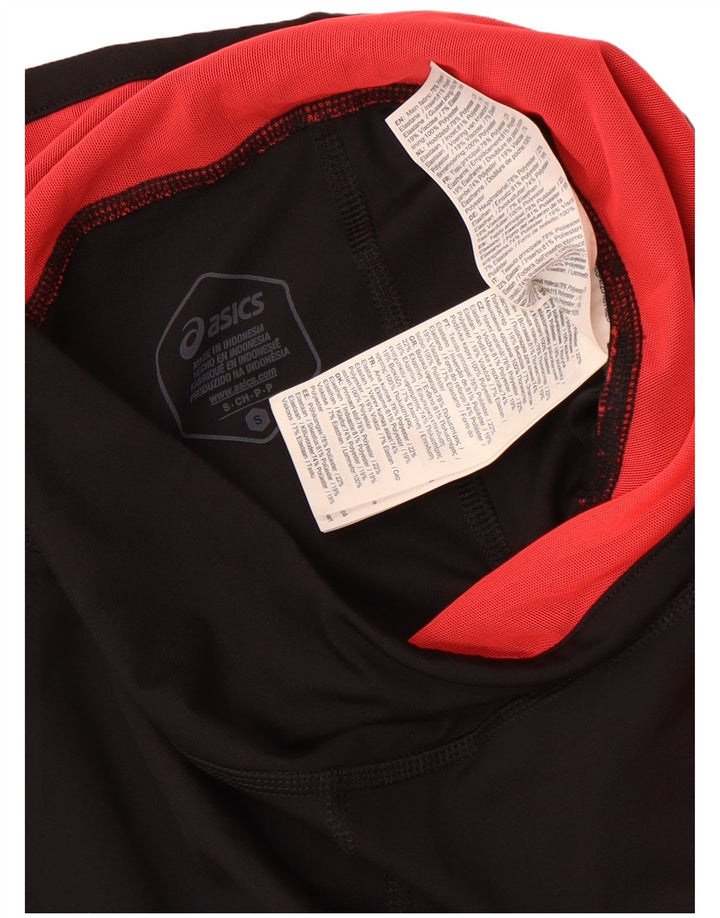 Asics Womens Capri Leggings UK 10 Small  Black Colourblock Polyester