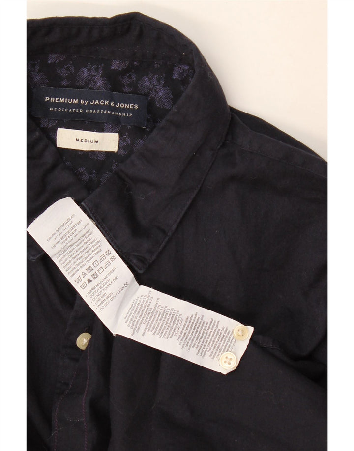 Jack & Jones Mens Shirt Medium Navy Blue Cotton