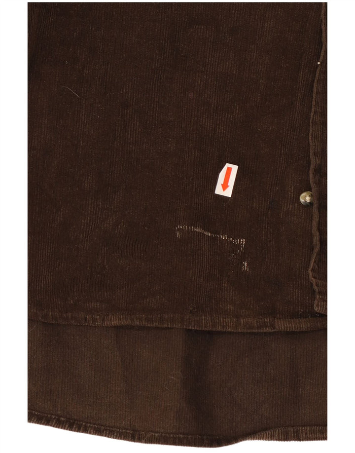 CONTE OF FLORENCE Mens Corduroy Shirt 2XL Brown Cotton