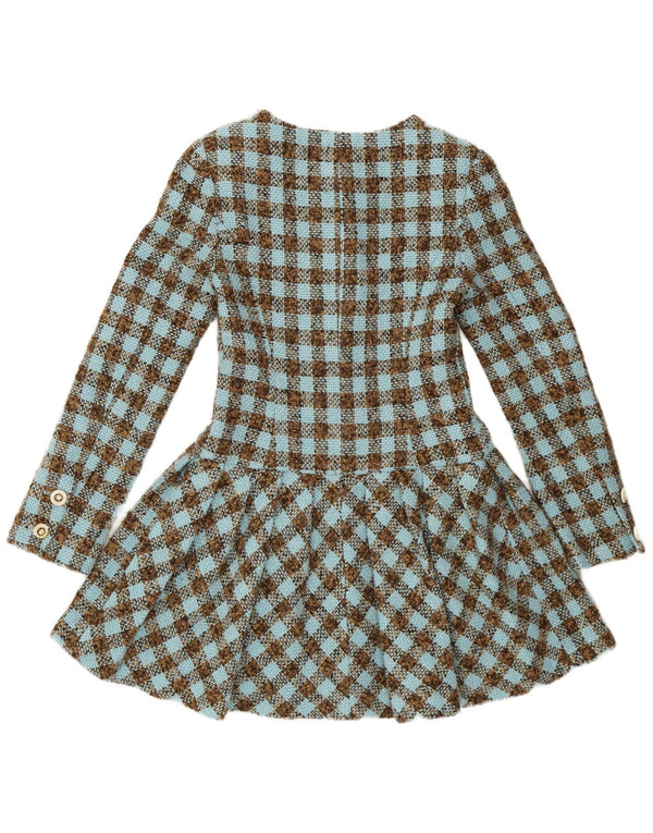 Vintage Womens Dress Overcoat UK 10 Small Blue Check