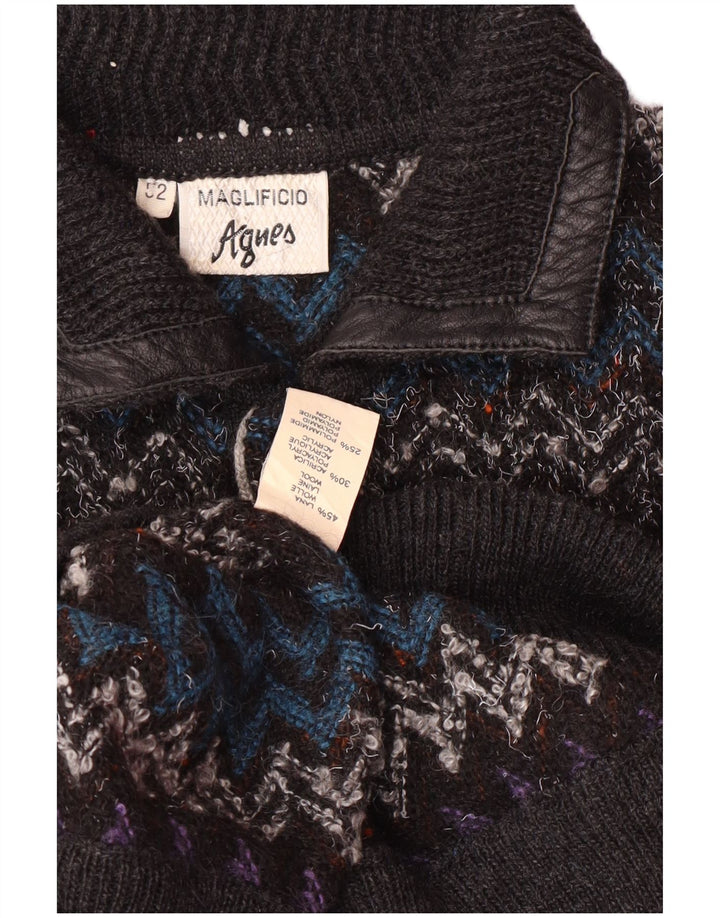 Vintage Mens Polo Neck Jumper Sweater IT 52 Large Multicoloured Chevron