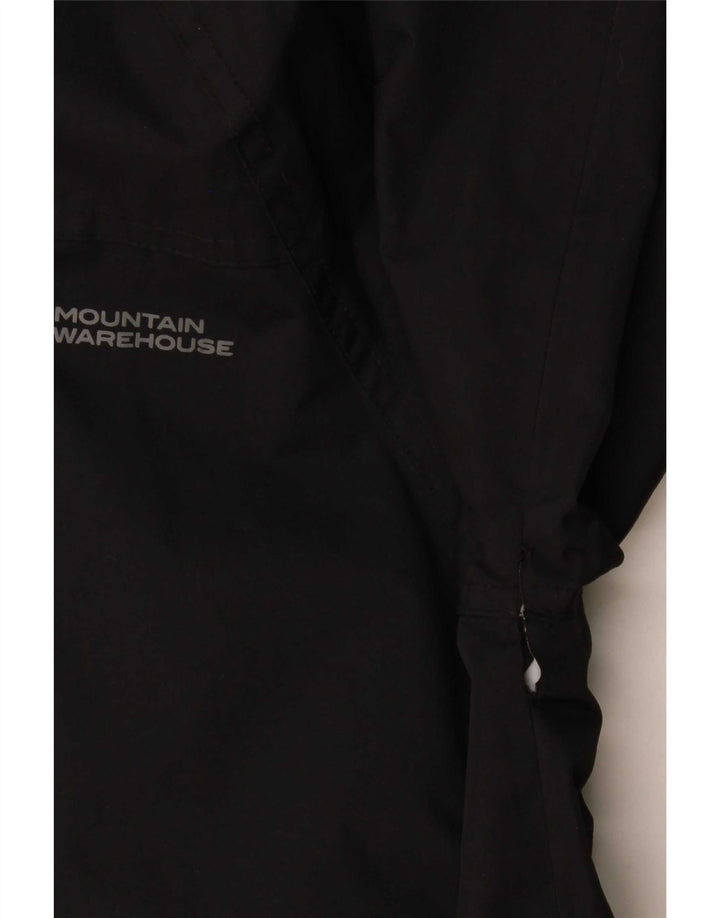 Mountain Warehouse Mens Hooded Rain Jacket UK 36 Small Black Polyester