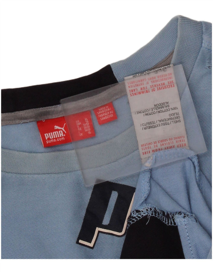 PUMA Mens Graphic Top Long Sleeve XL Blue Cotton