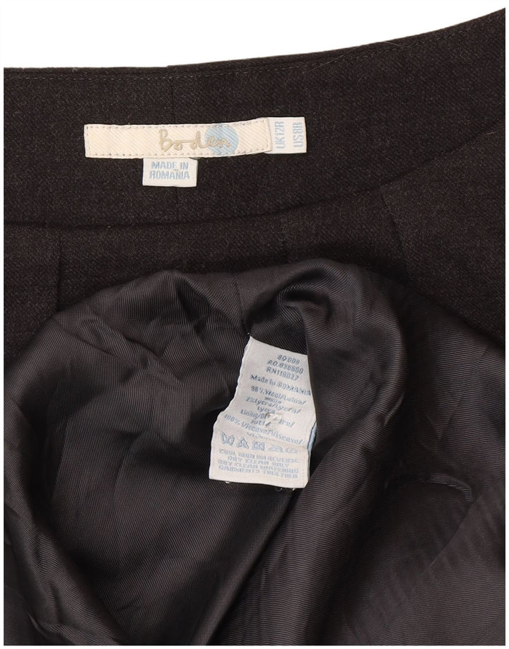 Boden Womens 3/4 Sleeve Regular Sheath Dress UK 12 Medium Grey Wool