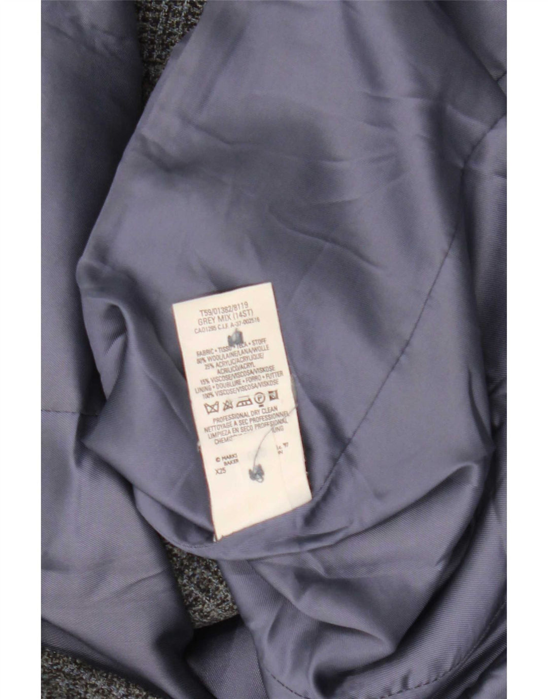 Marks & Spencer Womens Standard Fit Blazer Jacket UK 14 Medium Grey